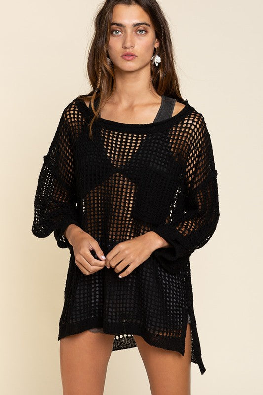 Happy & Hopeful Oversized Pullover / Cover Up - $62