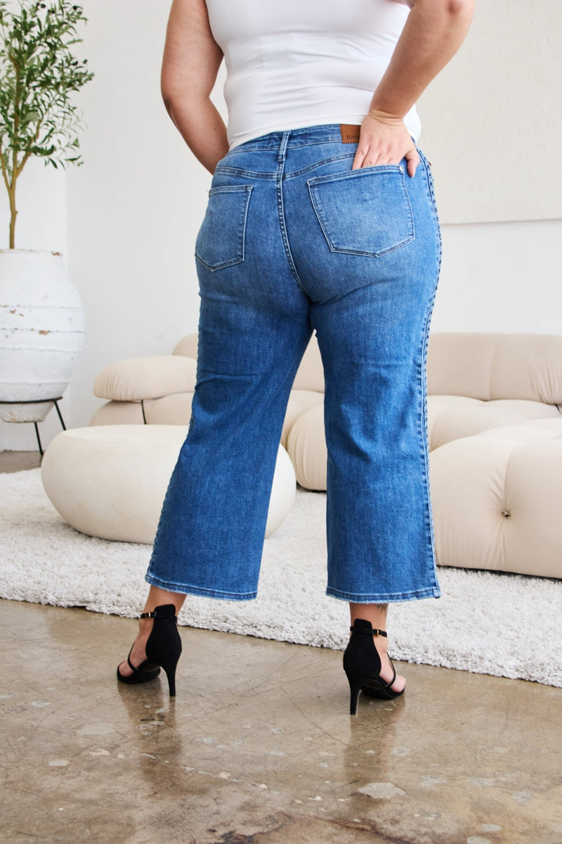 Judy Blue Braid Wide Leg Jeans