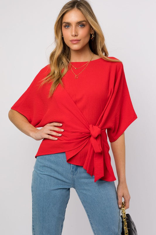 Paige 3/4 Sleeve Side Tie Top