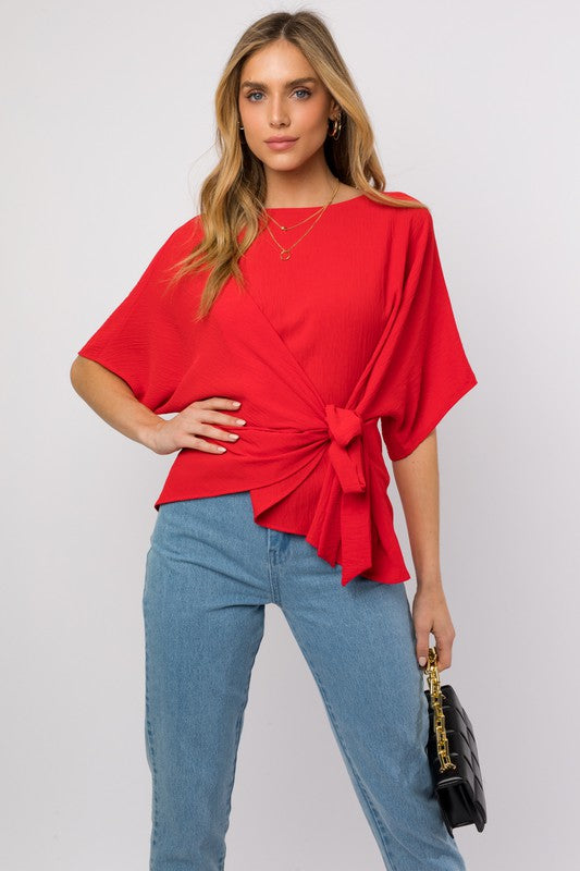 Paige 3/4 Sleeve Side Tie Top