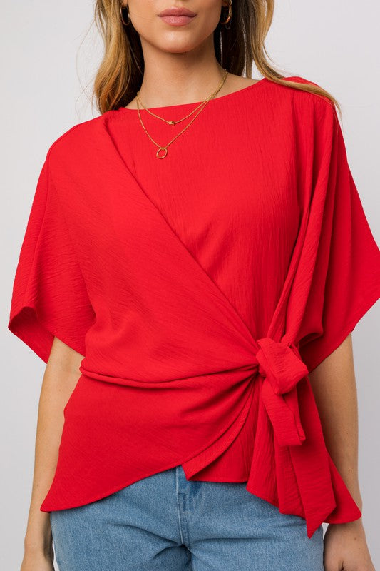 Paige 3/4 Sleeve Side Tie Top