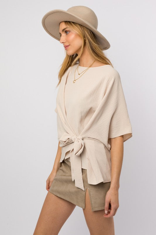 Paige 3/4 Sleeve Side Tie Top