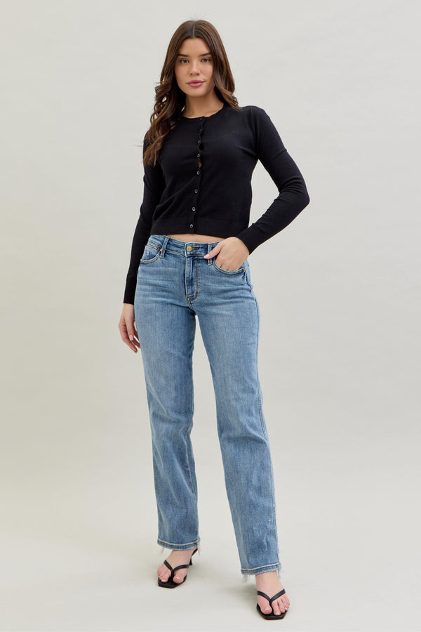 Judy Blue Frayed Hem Dad Jeans