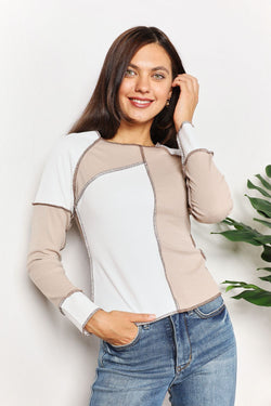 Unbalanced Color Block Top