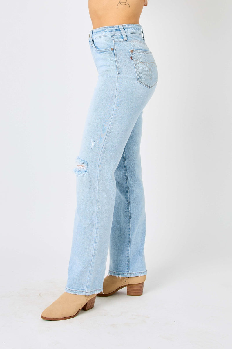 Judy Blue Melissa  Distressed Straight Jeans