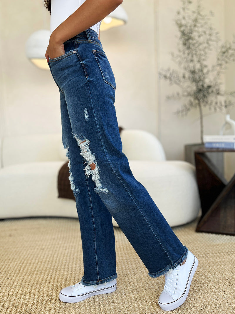 Judy Blue Distressed Dad Jeans