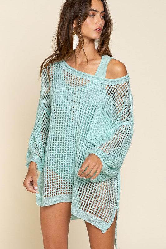 Happy & Hopeful Oversized Pullover / Cover Up - $62