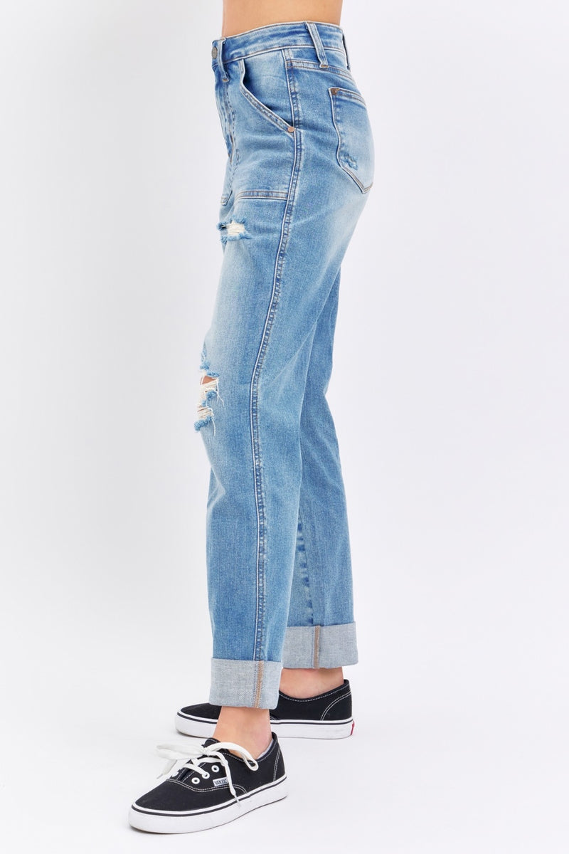 Judy Blue Pockets & Patch Boyfriend Jeans