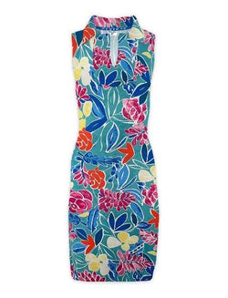 Banana Boat Sleeveless Woman Collared Printed Dress UPF 50