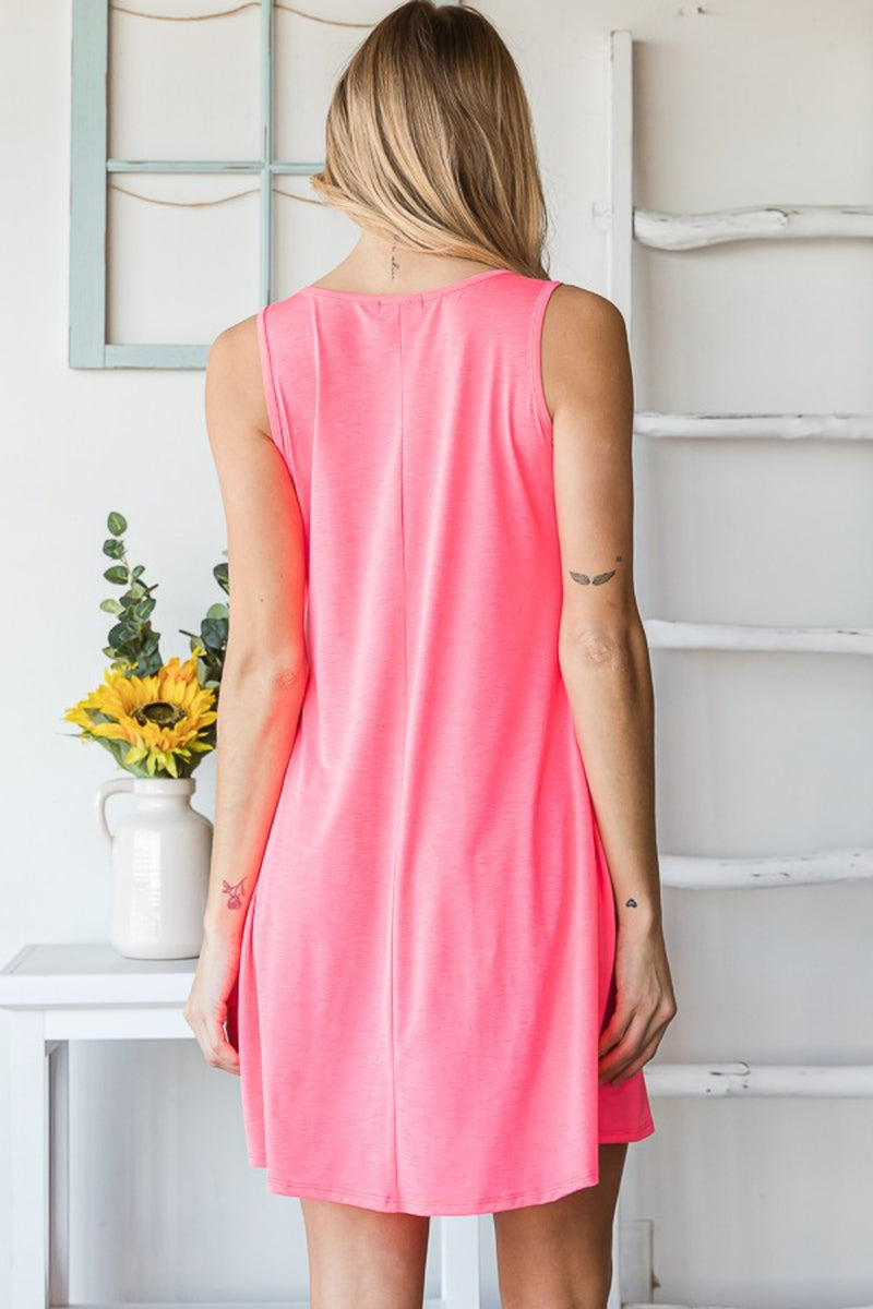 Palm Breeze Tank Dress With Pockets