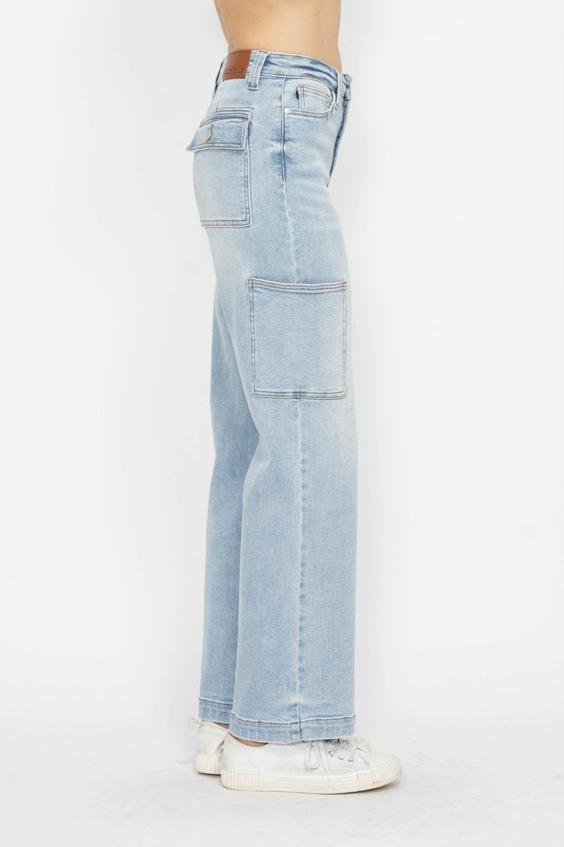 The Jenn Judy Blue Straight Cargo Jeans