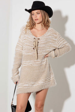 Thinkable Mixed-Stitch Sweater Dress