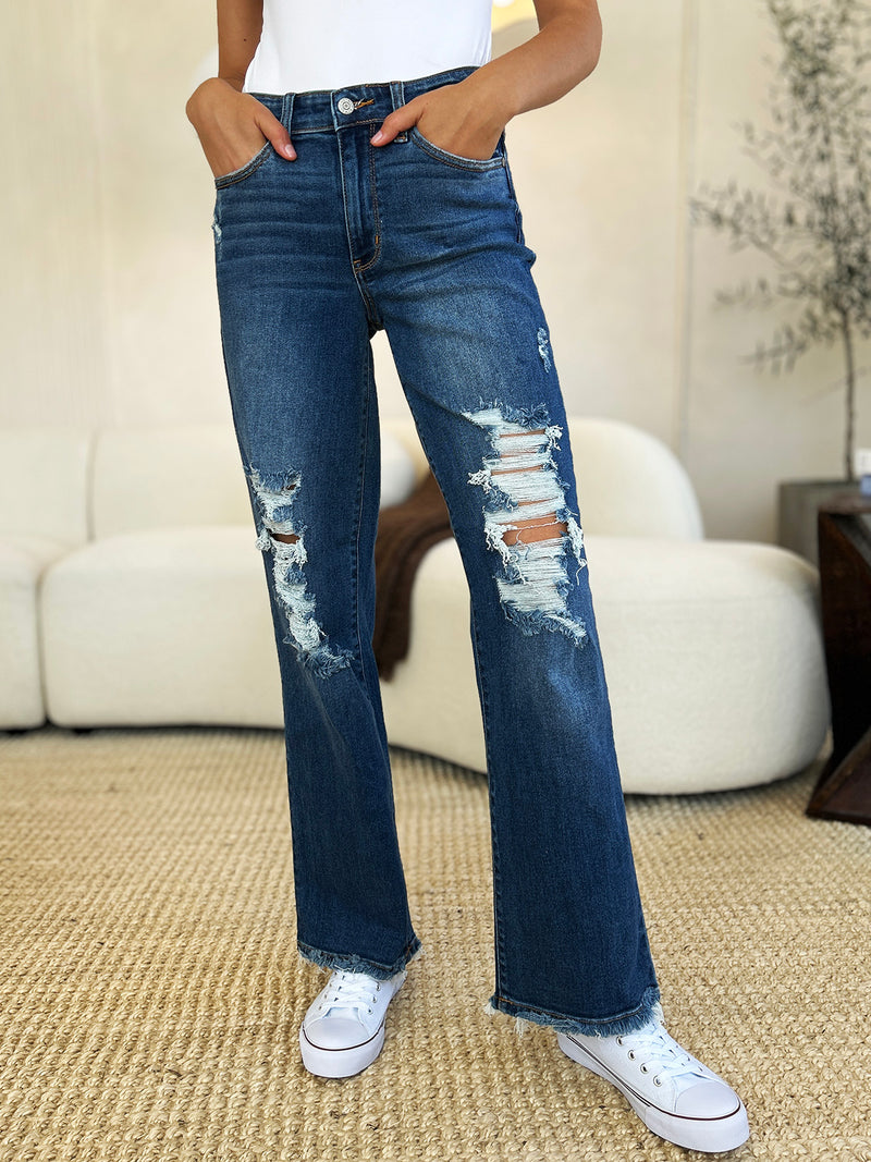 Judy Blue Distressed Dad Jeans