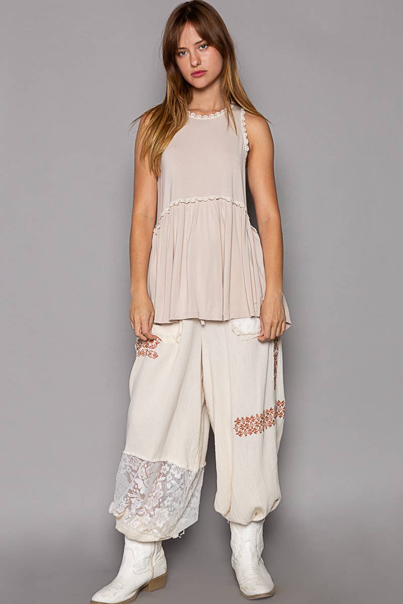 Sweet and Simple Babydoll Knit Sleeveless Tank Top SALE