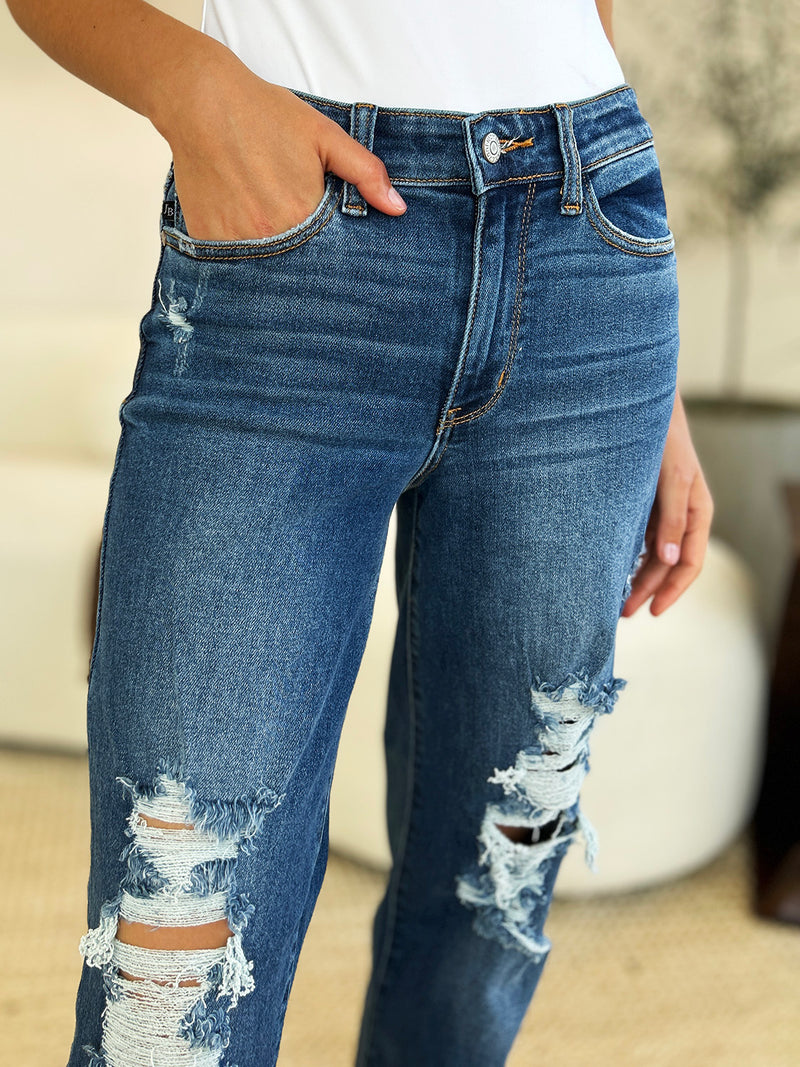 Judy Blue Distressed Dad Jeans