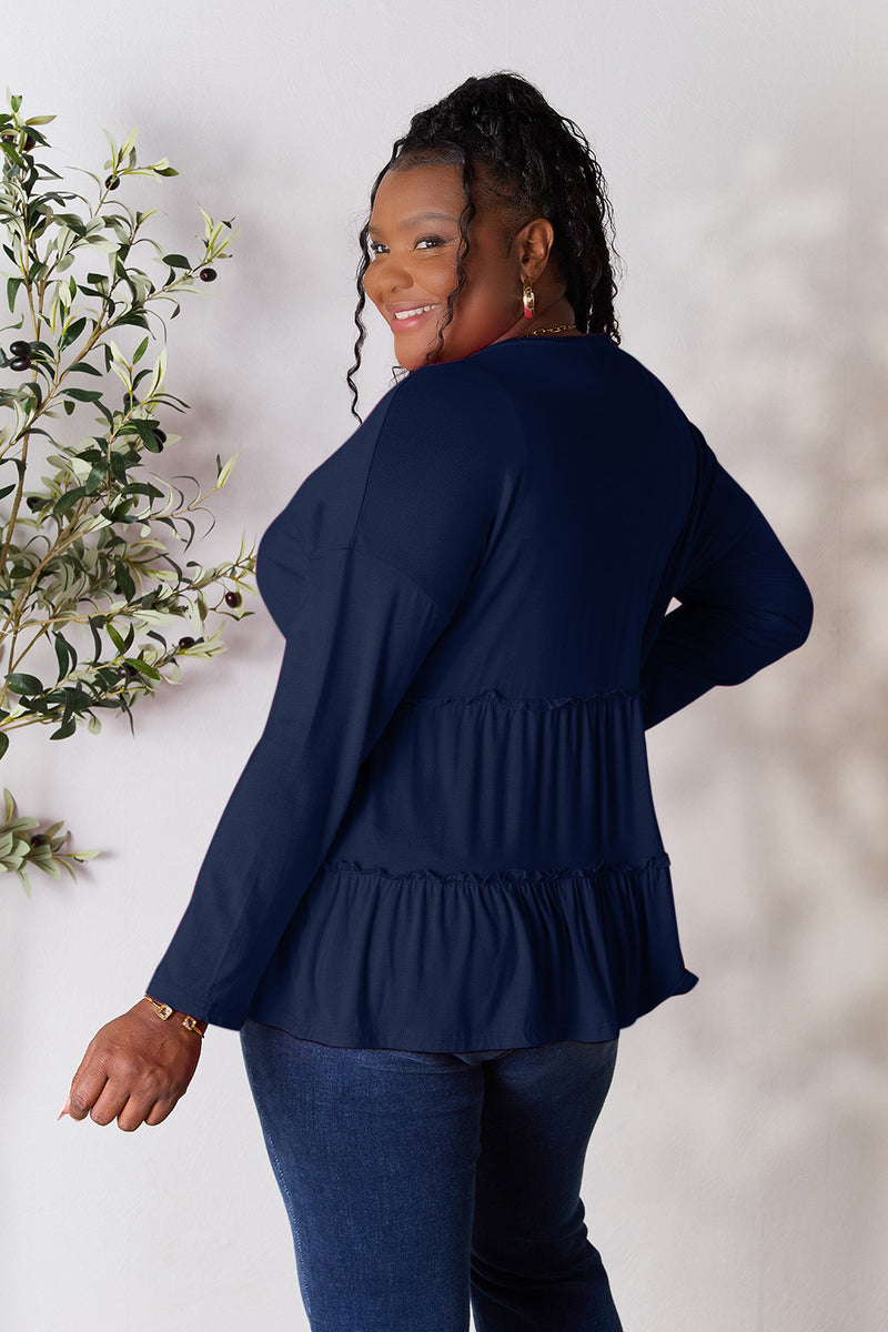 Nicely Done Ruffle Hem Blouse