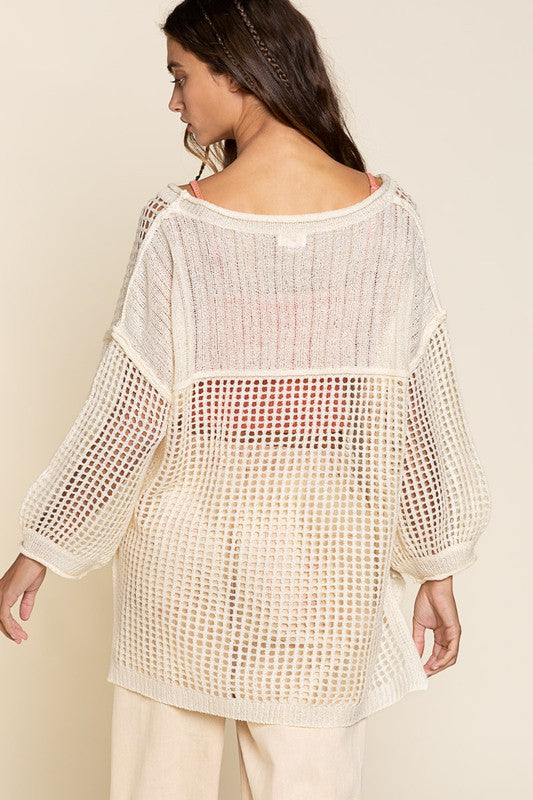 Happy & Hopeful Oversized Pullover / Cover Up - $62