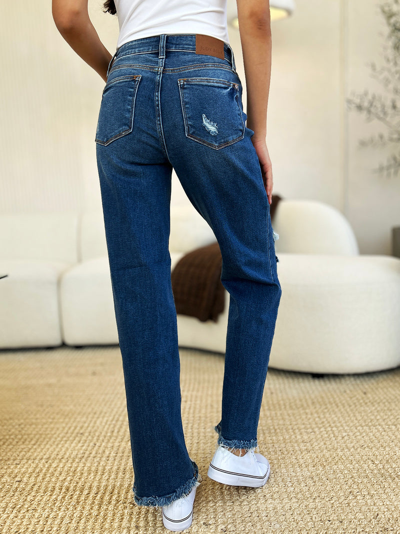 Judy Blue Distressed Dad Jeans