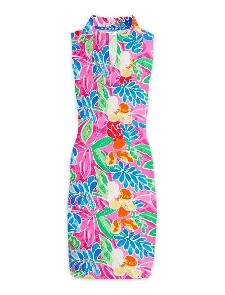 Banana Boat Sleeveless Woman Collared Dress Printed UPF 50+
