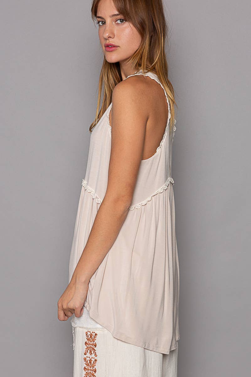 Sweet and Simple Babydoll Knit Sleeveless Tank Top SALE
