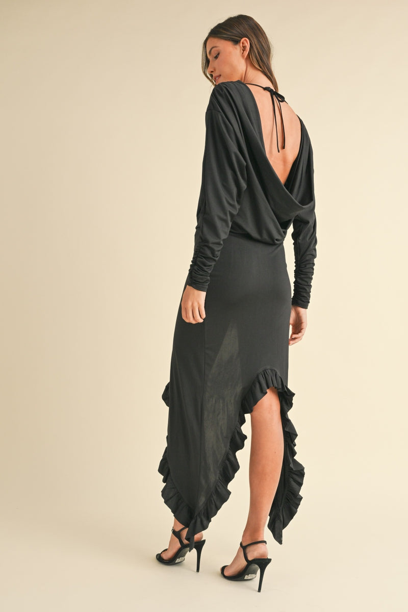 Mabel Backless Asymmetric Dress