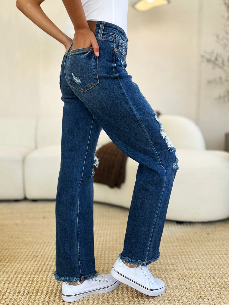 Judy Blue Distressed Dad Jeans