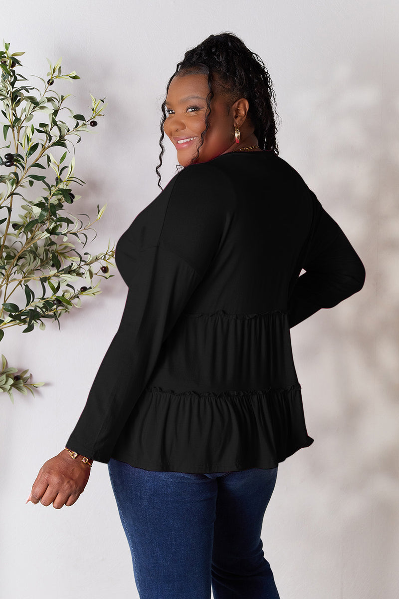 Nicely Done Ruffle Hem Blouse