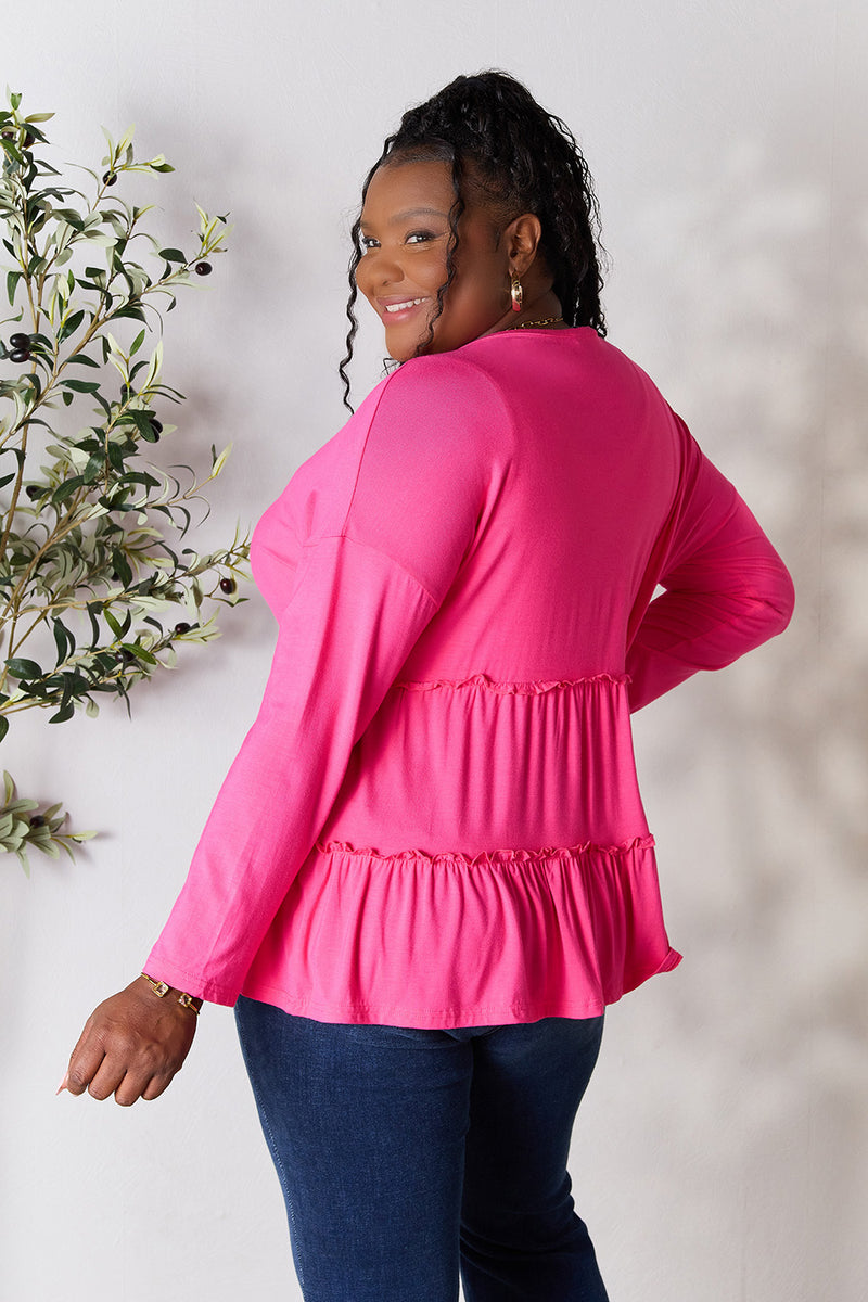 Nicely Done Ruffle Hem Blouse