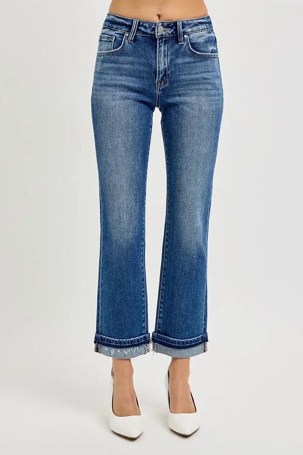 Risen Mid Rise Straight Cuff Jeans, RDP5311 DARK, risen jeans under $60, risen jeans on sale, 