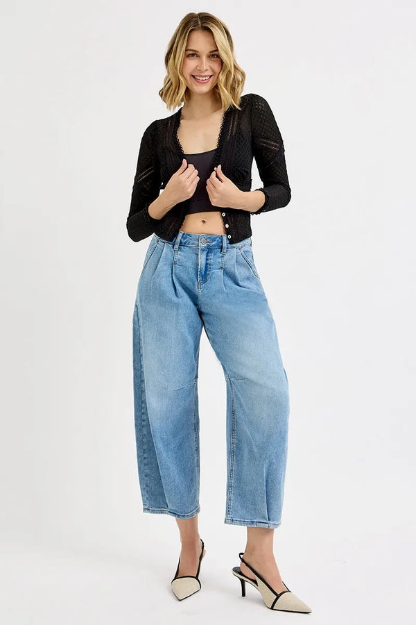 RIsen Jeans on sale, risen jeans PGC21252 MEDIUM, crop wide leg jeans, 