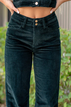 Judy Blue Emerald Corduroy Wide Leg Jeans - $59
