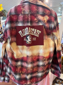 #FSU, #FSUNOLES< #NOLESNATION< #nolesfootball, #collegefootballflannel, #upcycledcollegefootballflannels, #gamedayclothing, 