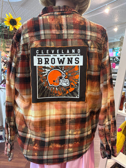 #clevelandbrowns, #brownsfootball, #cleveland, #brownsnatiion, #brownsfan, #upcycledcollegefootballflannels, #upcycledvintageflannels, 