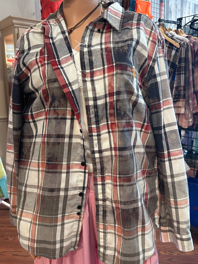 Upcycled Georgia Bulldogs Dawgs Flannel