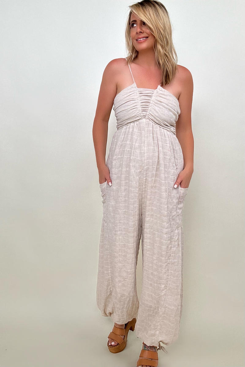 Gracey Halter Jumpsuit With Pockets