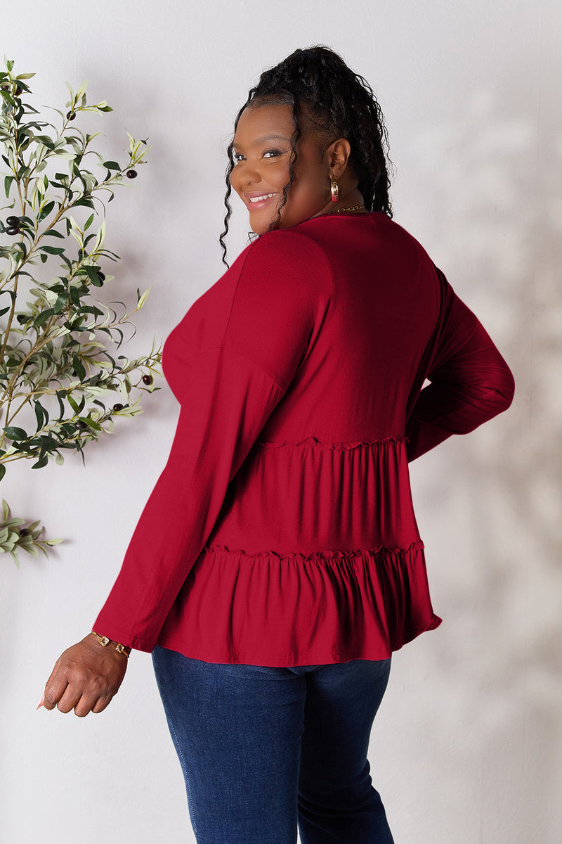 Nicely Done Ruffle Hem Blouse