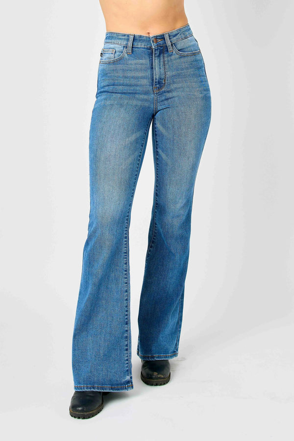 Judy Blue Double Down Wide Leg pants, JB#82588, Judy blue high waist leg pants, judy blue style 82588