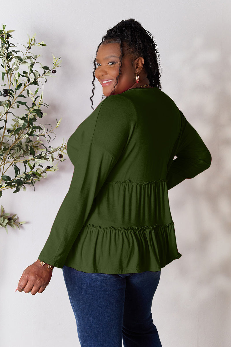 Nicely Done Ruffle Hem Blouse