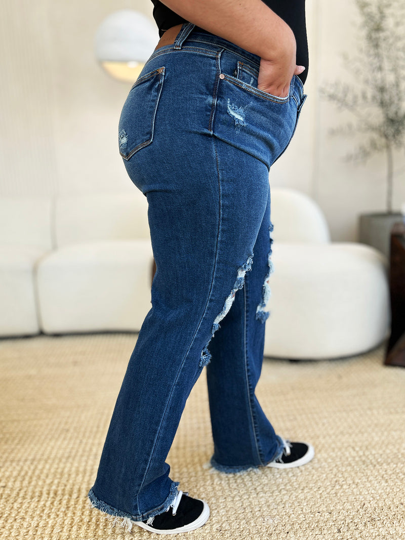 Judy Blue Distressed Dad Jeans