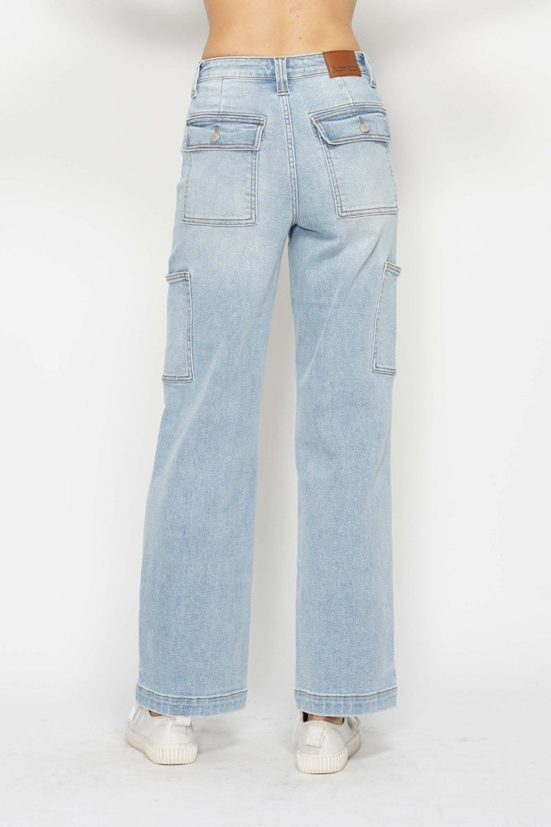 The Jenn Judy Blue Straight Cargo Jeans