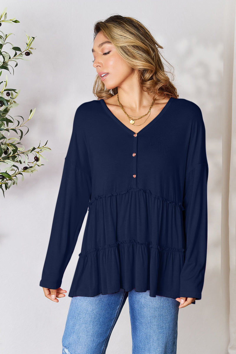 Nicely Done Ruffle Hem Blouse