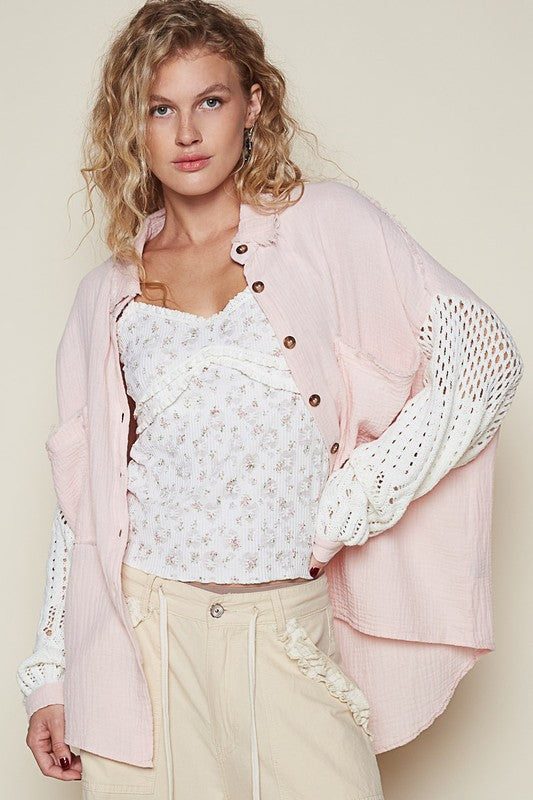 Miami Lantern Sleeve Shirt in Pink