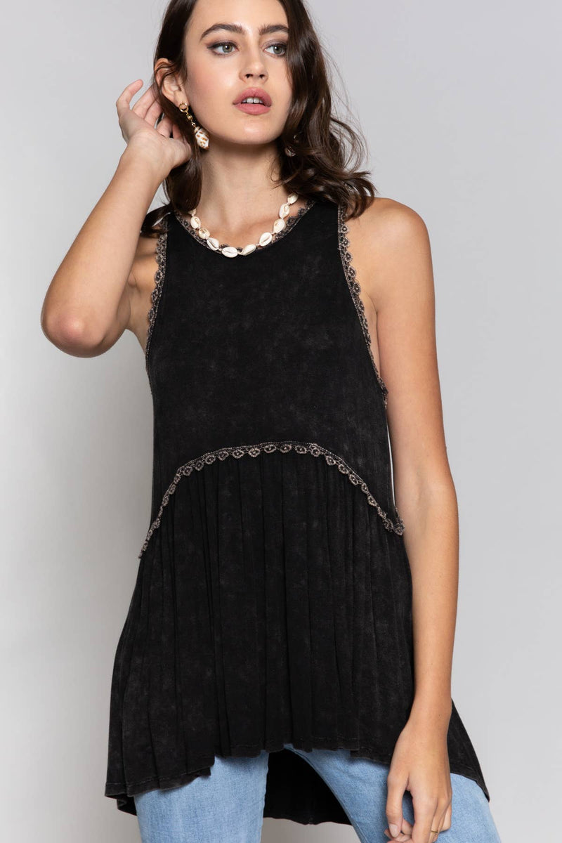 Sweet and Simple Babydoll Knit Sleeveless Tank Top SALE