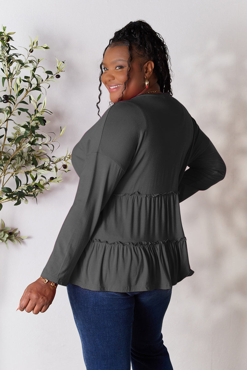 Nicely Done Ruffle Hem Blouse