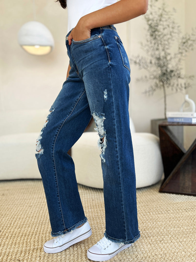 Judy Blue Distressed Dad Jeans