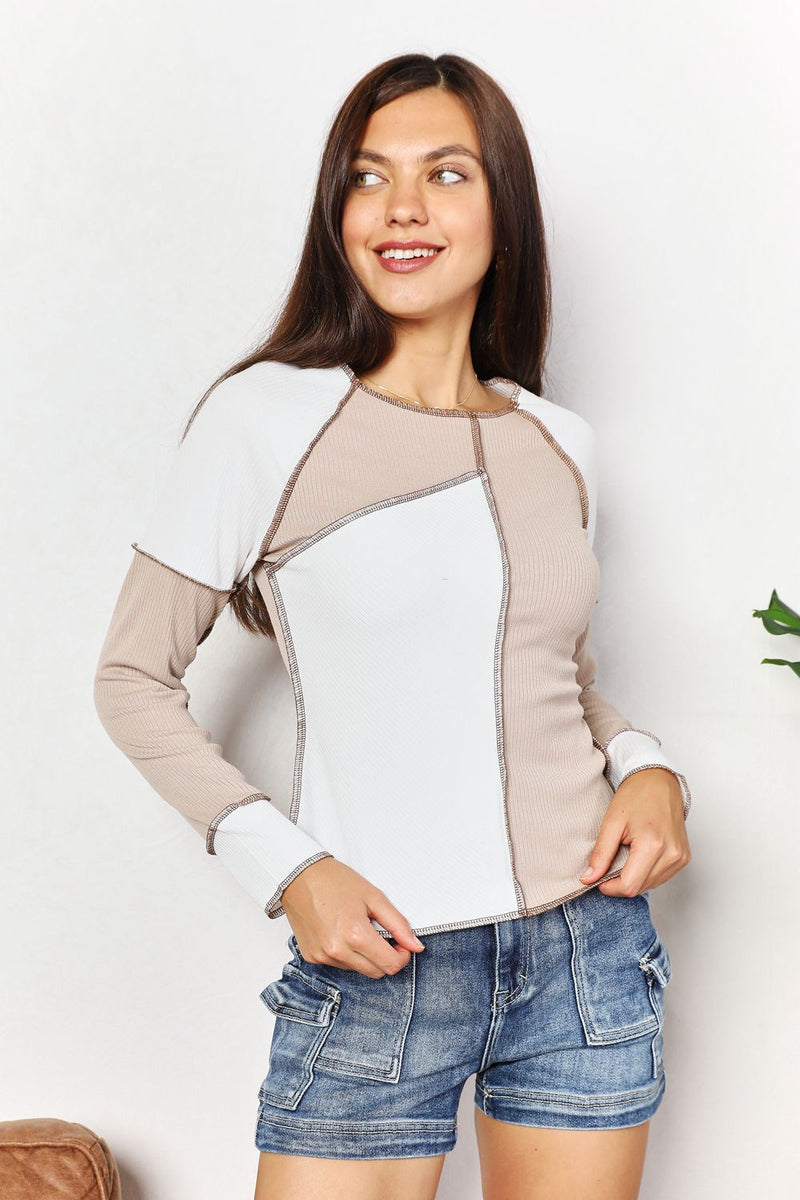 Unbalanced Color Block Top