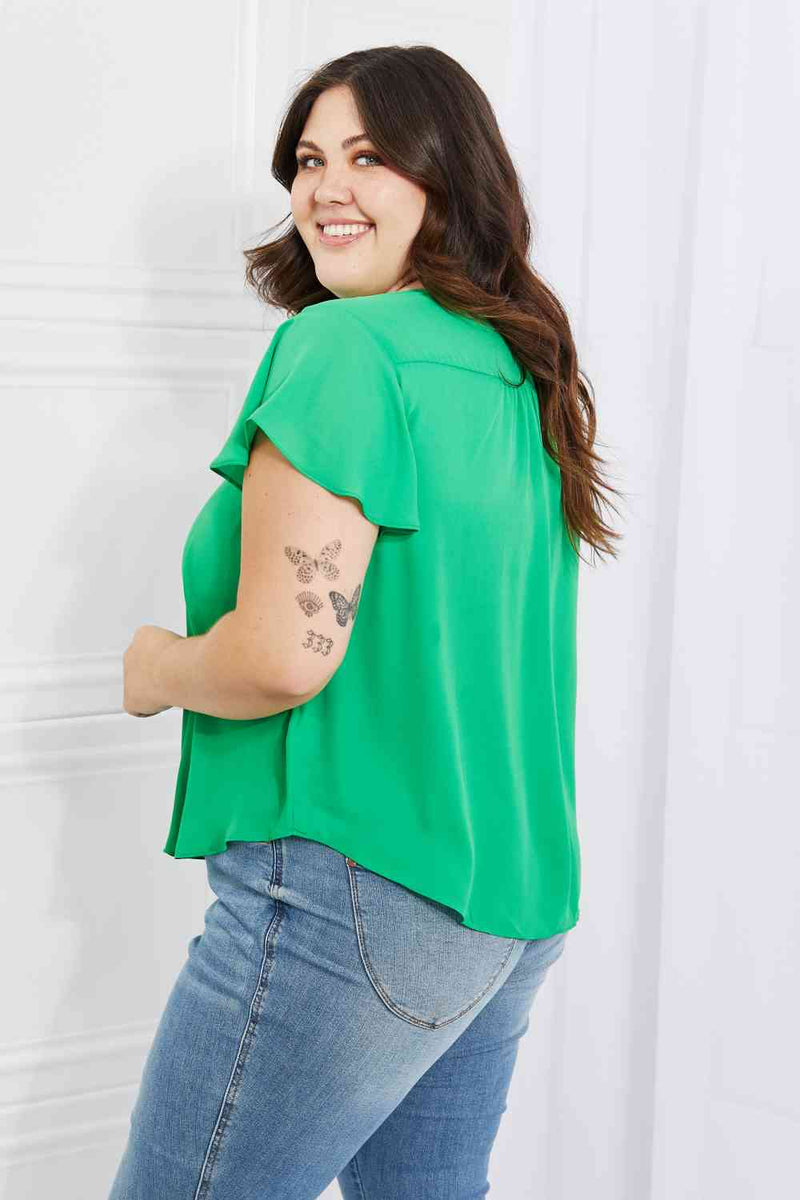 Just For You Ruffle Sleeve Top