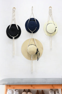 macrame wall hanger, macrame wall hat holder, macrame wall hat hanger, 