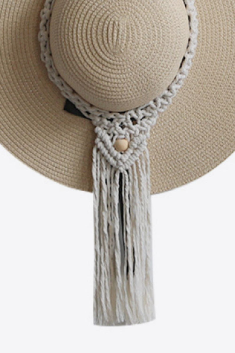 Macrame Beaded Single Hat Hanger - $20