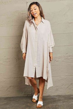 Hold Me Close Button Down Dress - $34